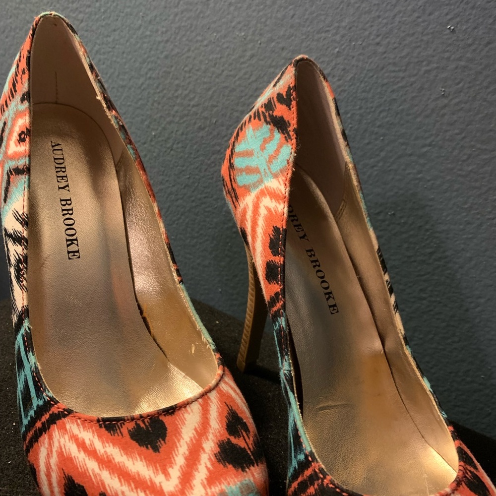 Audrey Brooke Multi-colored Ikat Heels